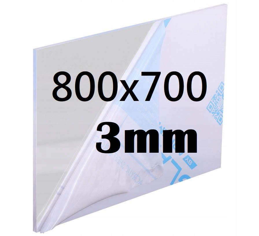 Bezfarebná akrylová PLEXI doska, rozmery 800x700x3mm